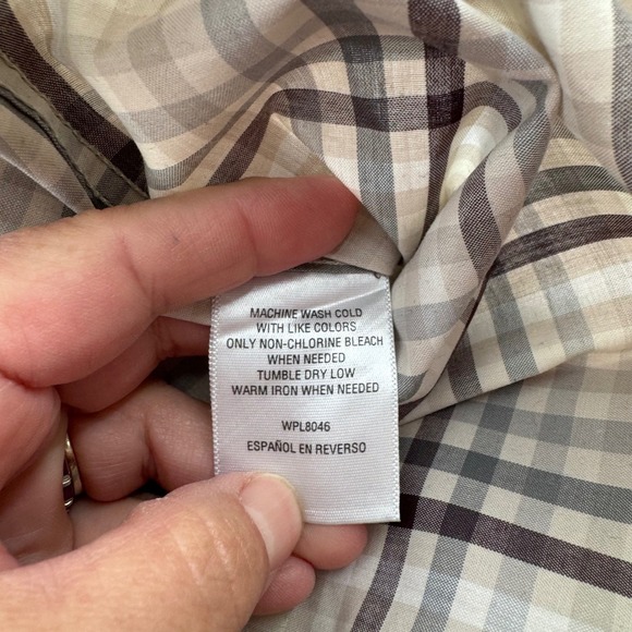 Tasso Elba Mens Plaid Office Wear Preppy Long Sleeve Button Up Shirt XL - Picture 8 of 9